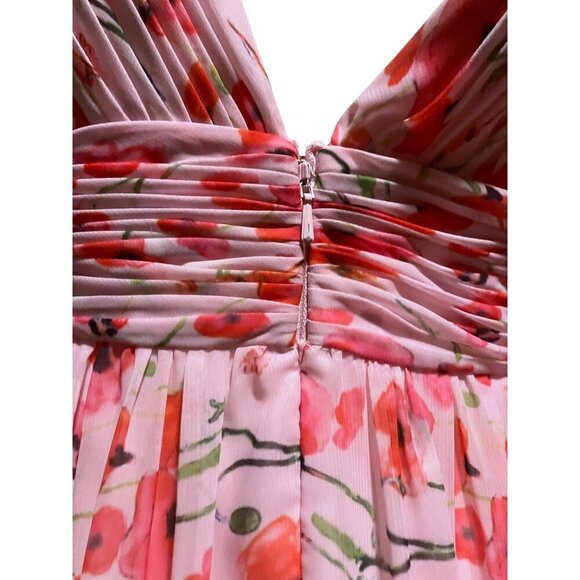 Mac Duggal Ieena Floral Gown 6 Backless Plunge Tiered Ruffled Coquette Twee - Picture 8 of 14